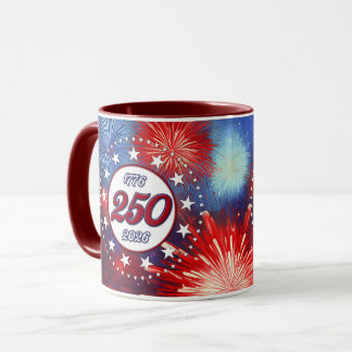 Caneca Aniversário de 250 anos da América em Fogos de Art