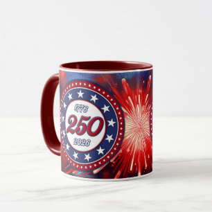 Caneca Aniversário de 250 anos da América Gráficos de Fog