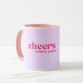 Caneca aniversário de 40 anos, "aplaude 40 anos" roxo
