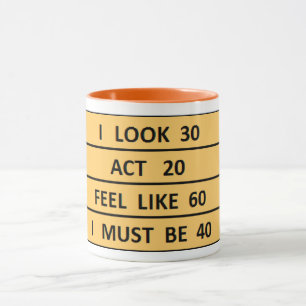 Caneca aniversário de 40 anos engraçada Café com 40 an