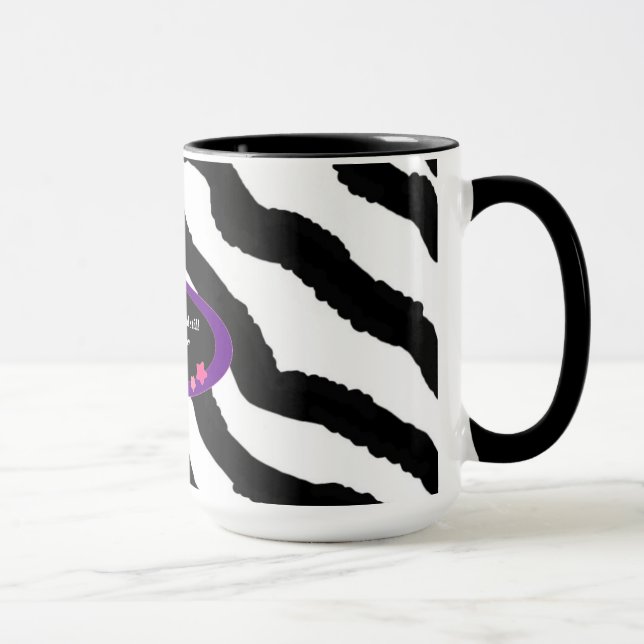 Caneca Aniversário de 40 anos Estampa de pele de Zebra (Direita)