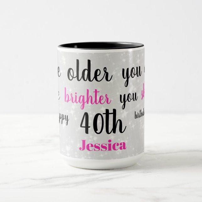 Caneca aniversário de 40 anos Feliz (Centro)