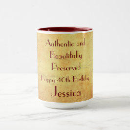 Caneca Aniversário de 40 anos feliz humorístico