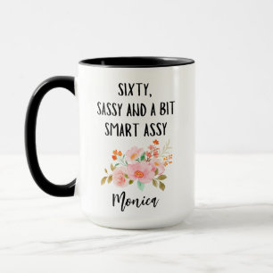 Caneca Aniversário de 60 anos, Sassy e um Pouco Inteligen