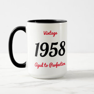 Caneca Aniversário de 60 anos Vintage 1958 Envelhecido à