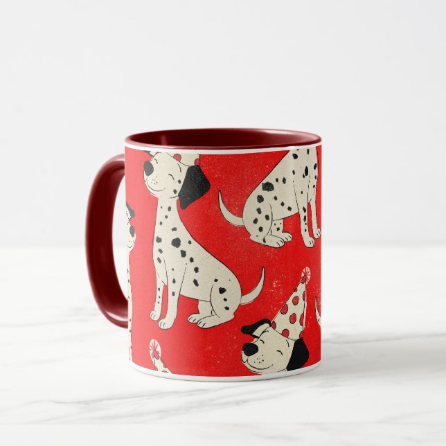 Caneca Aniversário de Cachorro Vintage (Frente Esquerda)