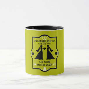 Caneca Aniversário de Casamento de gay Girls