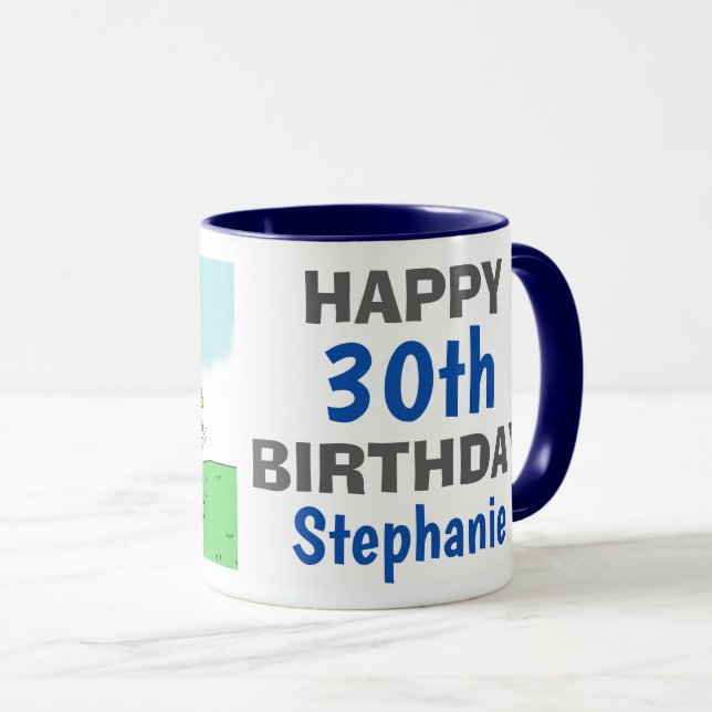 Caneca Aniversário de Golfista Feminina (Frente Esquerda)