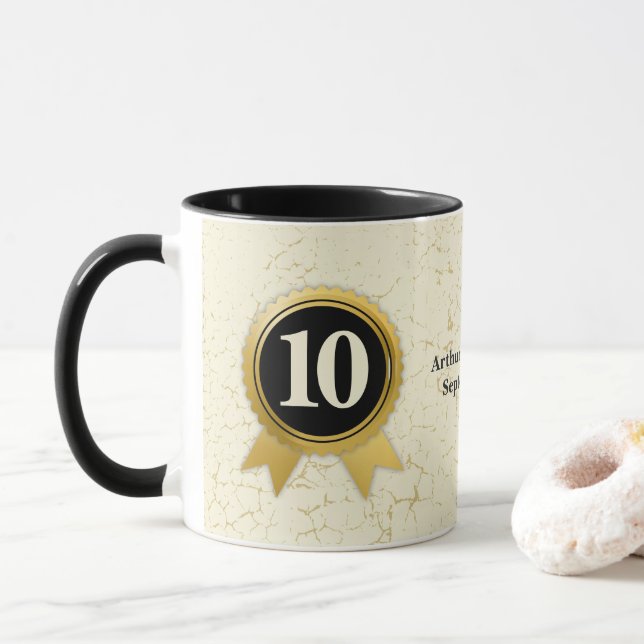Caneca Aniversário de longevidade do marco do funcionário (Com Donut)
