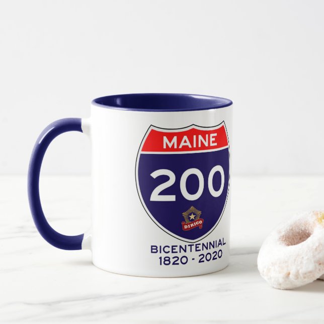 Caneca Aniversário de Maine 200th bicentenário (Com Donut)
