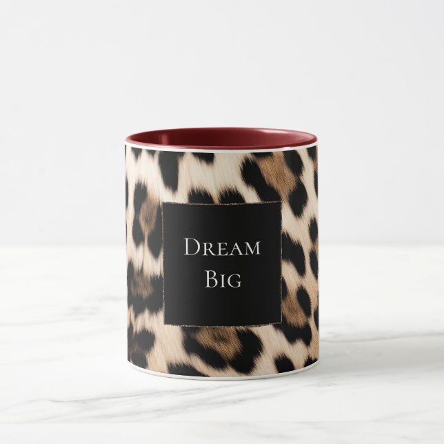 Caneca Aniversário do Animal Leopardo Creme (Centro)