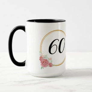 Caneca Aniversário do Elegante e Moderno Watercolor Flora