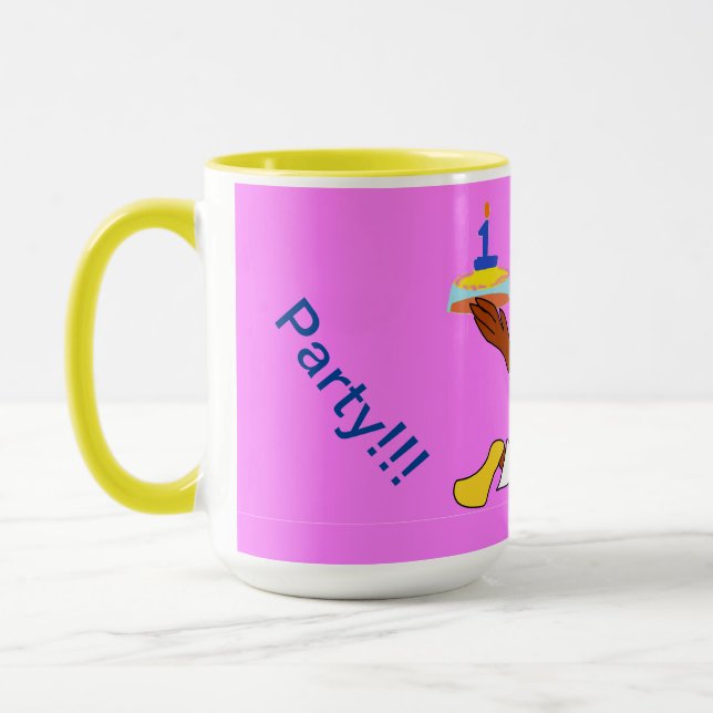 Caneca Aniversário do Pato Chef Rosa  (Esquerda)