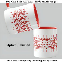 Caneca Aniversário do Red Name Hidden Message Trendy Mug 