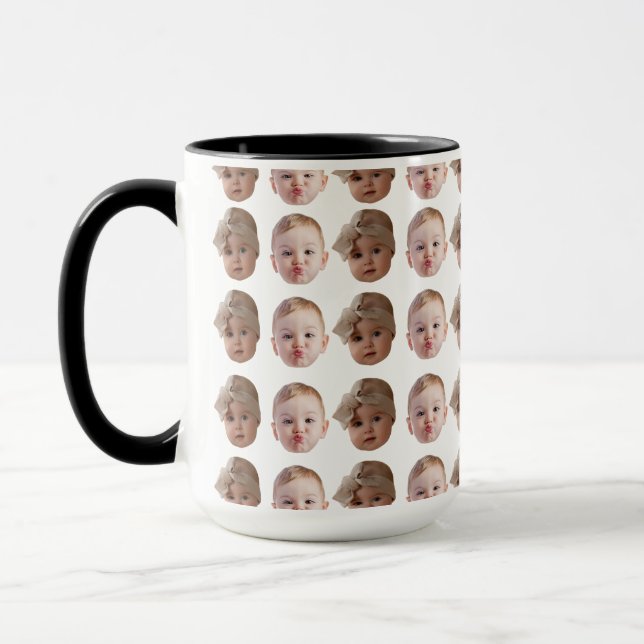 Caneca Aniversário do Vovô, Padrão Personalizado de Cara  (Esquerda)