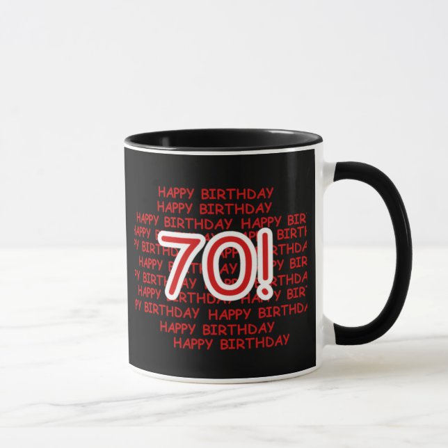 Caneca Aniversário feliz do 70 (Direita)