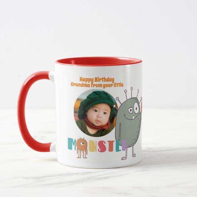 Caneca Aniversário GRANDMA FOTO MUG FILHOS Pequenos Monst (Esquerda)