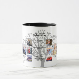 Caneca Aniversário Milestones PHOTO COLLAGE Family Tree 