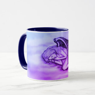 Caneca Anjo dormindo nas nuvens do céu
