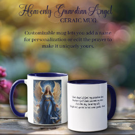 Caneca Anjo Guardião Celestial com palhaço azul