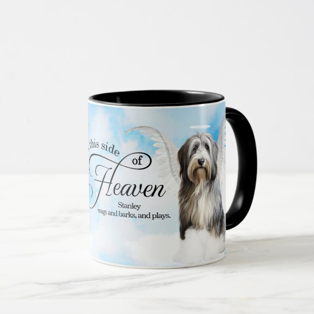 Caneca Anjo Pastor no Céu Memorial Personalizado (Frente Esquerda)
