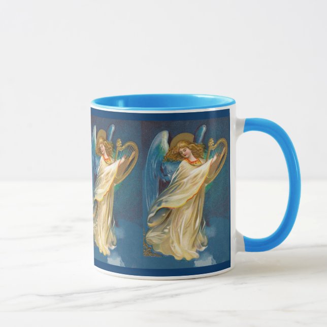 Caneca Anjo que joga a música em uma harpa (Direita)