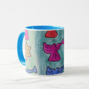 Caneca Anjos de Natal com trompetes