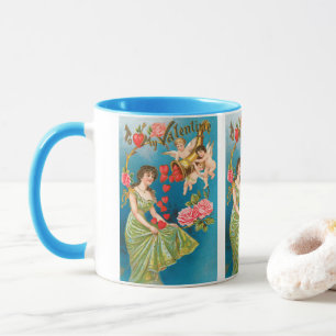 Caneca Anjos e Corações do Dia dos Namorados Vitoriano Vi