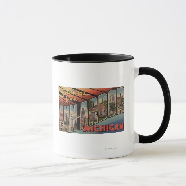 Caneca Ann Arbor, Michigan - Cenas com Letras Grandes (Direita)