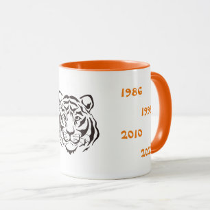Caneca Ano Chinês da ilustração do Tigre - branco pret