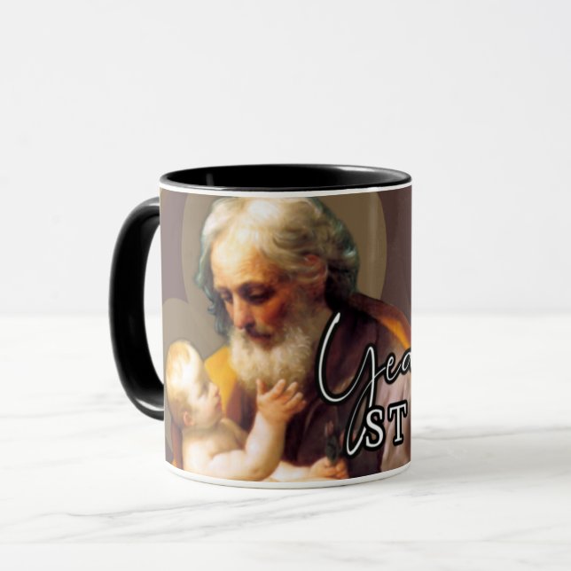 Caneca Ano das Ruas. Joseph Child Jesus Religioso Católic (Frente Esquerda)