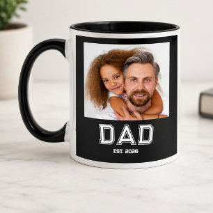 Caneca Ano de Estabelecimento do Pai Minimalista Foto do 