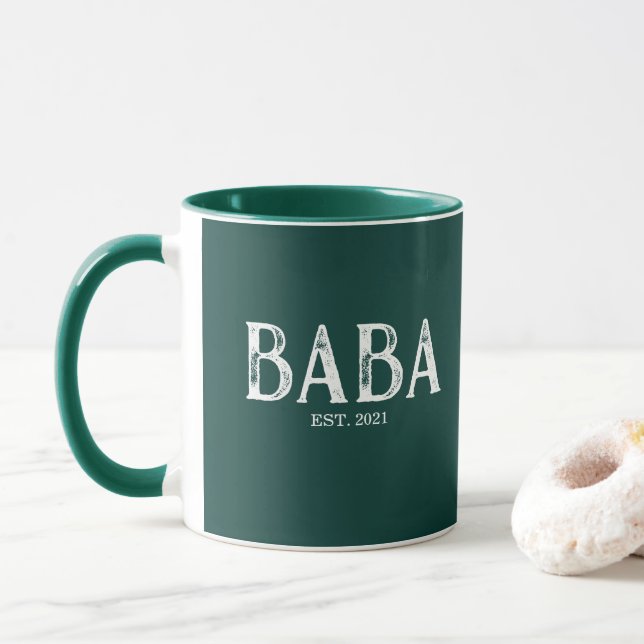Caneca Ano de Fundação do Baba em Hunter Green (Com Donut)