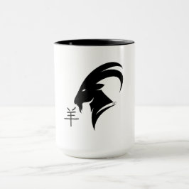 Caneca Ano do Bode 2027 com Carácter Chinês