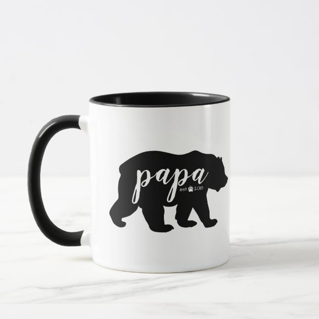 Caneca Ano estabelecido da papá do roteiro urso preto & (Esquerda)