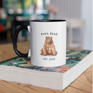 Caneca Ano Estabelecido   Mola d'água Papa Urso
