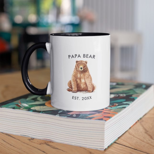 Caneca Ano Estabelecido | Mola d'água Papa Urso (Criador carregado)