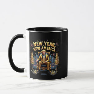 Caneca Ano Novo América Orgulhosa Inauguração de Maga Tru