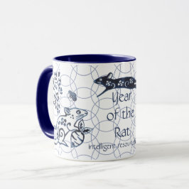 Caneca Ano Novo Chinês do Rato Zodiac Artístico Moderno