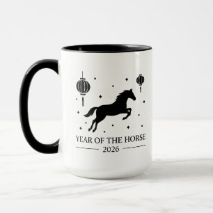 Caneca Ano Novo Lunar Cavalo 2026 Chinês Tradicional 
