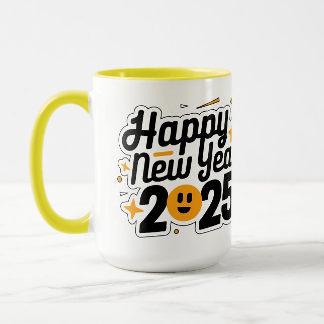 Caneca Ano Novo, Mug Novo | Feliz ano novo 2025 (Esquerda)