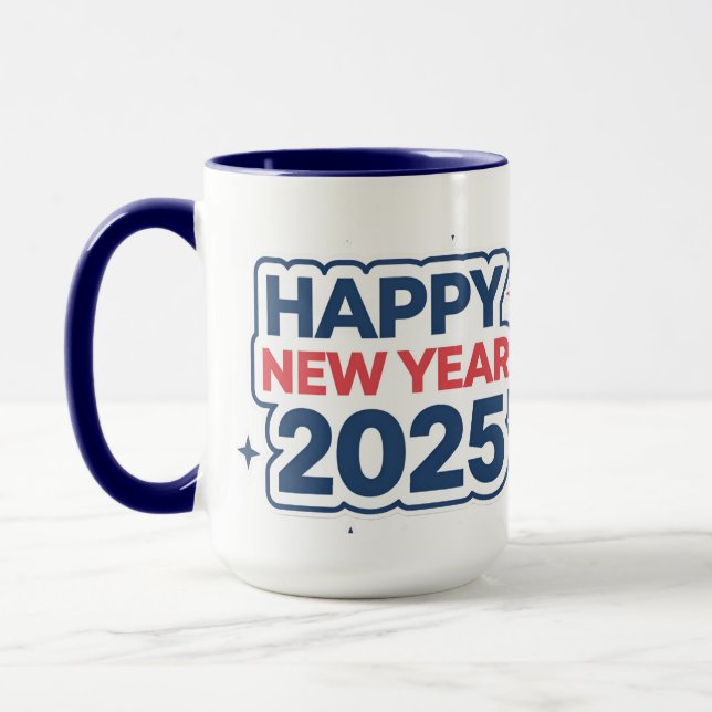Caneca Ano Novo, Turma Perfeita: Feliz ano novo 2025 Mugs (Esquerda)