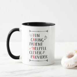 Caneca Ano Personalizado Acrótico do dia de os pais