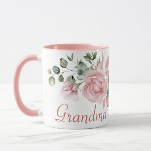 Caneca Ano Vovó Estabeleceu Rosas Rosa Personalizadas