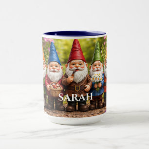 Caneca Anões de Jardim em Fila Nome Personalizado