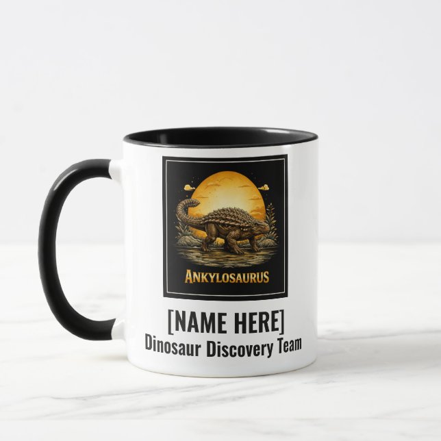 Caneca Anquilossauro Dinossauro Pré-histórico Lua (Esquerda)