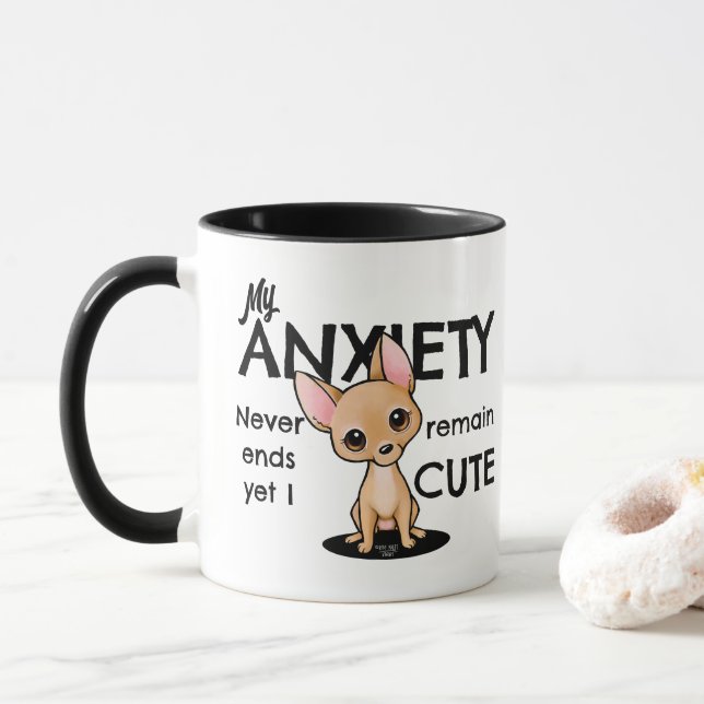 Caneca Ansiedade de Chihuahua  (Com Donut)