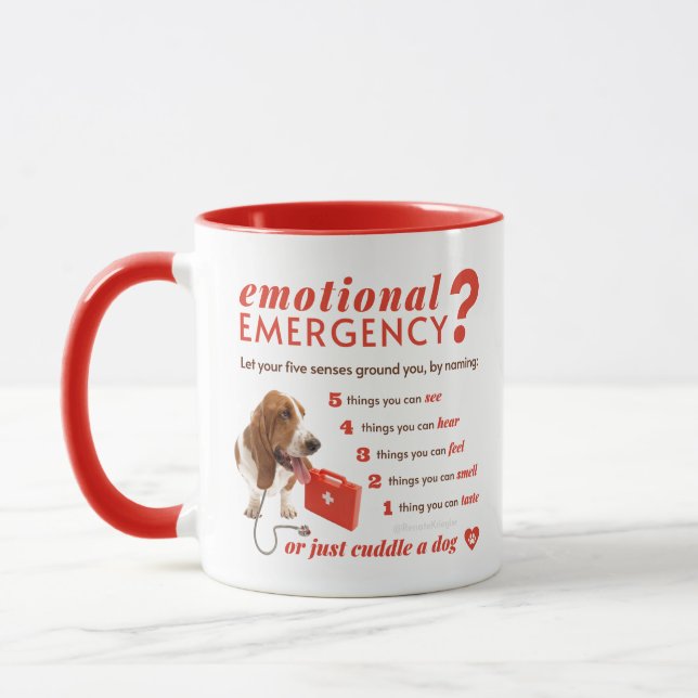 Caneca Ansiedade Emocional - Cão Médico - 54321 Contagem  (Esquerda)