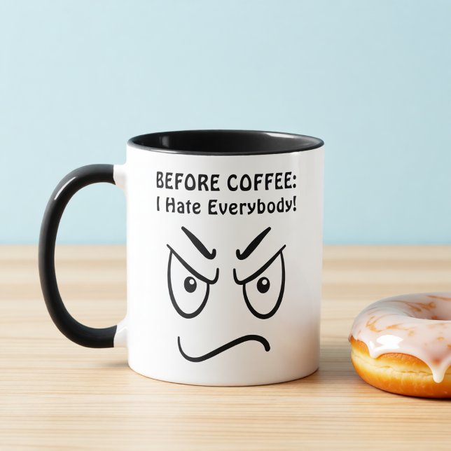 Caneca Antes do Café vs. Depois do Café Combustíve (Criador carregado)