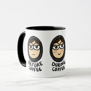 Caneca Antes/durante/após o café